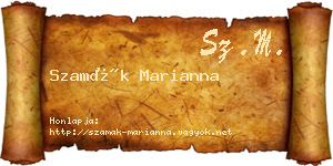 Szamák Marianna névjegykártya