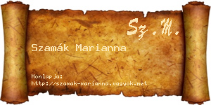 Szamák Marianna névjegykártya
